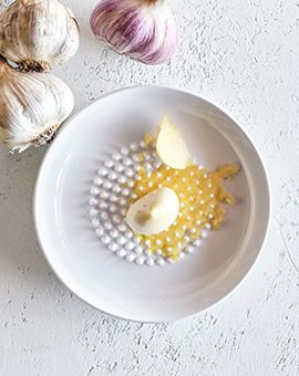 White Ceramic Garlic Plate