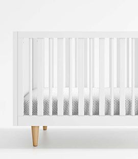 Finn White Wood Convertible Baby Crib