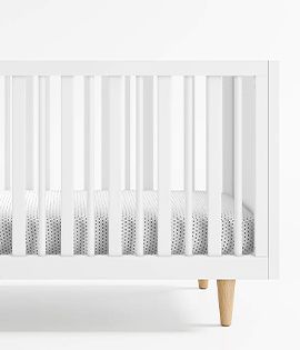 Finn White Wood Convertible Baby Crib