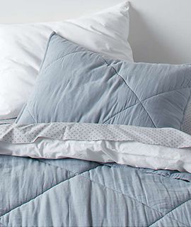 Supersoft Mist Blue Cotton Quilt