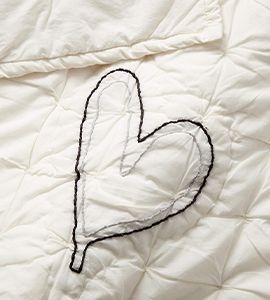 Charcoal Heart Organic Cotton Baby Crib Quilt