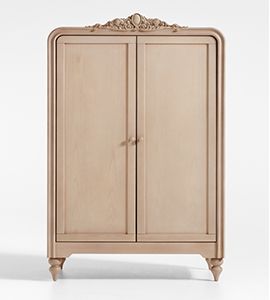 Lennox Carved Natural Wood Armoire