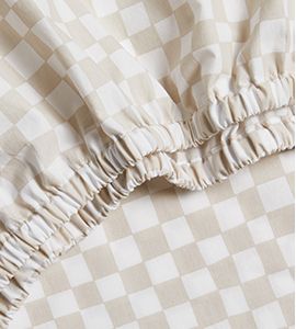 Venice Natural Taupe Organic Cotton Baby Crib Fitted Sheet