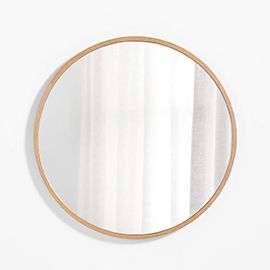 Finn Oak Wood 31" Round Wall Mirror