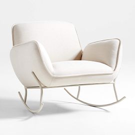 Tonal Cream Upholstered Nursery Rocking Chair