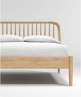 Bodie Spindle Natural Oak Wood Bed