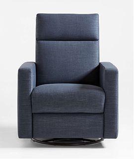 Rixby Navy Nursery Power Swivel Recliner