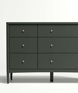 Hampshire Olive Green 6-Drawer Kids Dresser