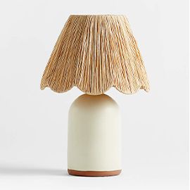 Greta Scalloped Raffia Table Lamp