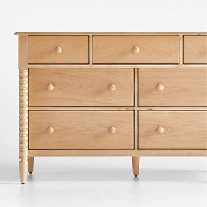 Jenny Lind Maple Wood Wide 7-Drawer Dresser