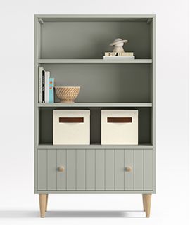 Finn Sage Green Wood Bookcase