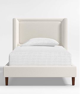 Weston Natural Cream Upholstered Twin Bed