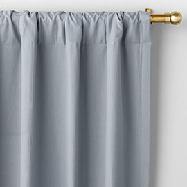 Mist Blue Organic Cotton Blackout Curtain Panel