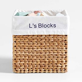 Wonderful Wicker Organic Cotton Shelf Storage Bin Liner