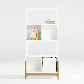 Rue White Wood 8-Cube Bookcase