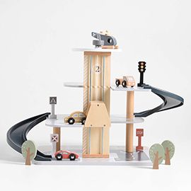 Wooden Parking Garage Play Set