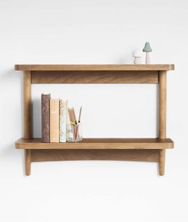 Hampshire Natural Brown Wood Wall Shelf