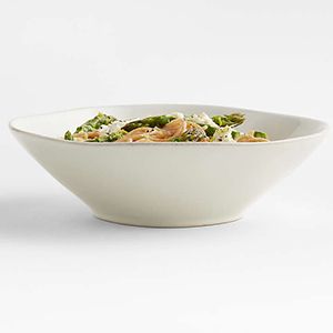 Marin White Recycled Stoneware Low Bowl