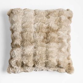 Textured Faux Fur Pillow