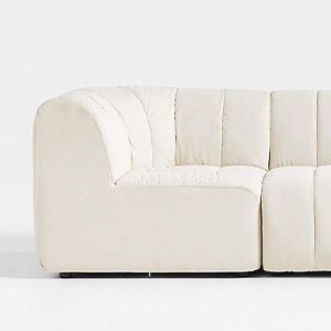 Jade Heathered Ivory 3-Piece Kids Puffer Modular Sofa