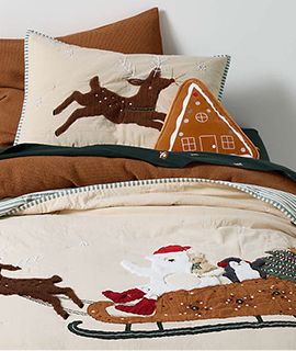 New! Sherpa Santa Bear Christmas Quilt