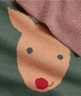 New! Reindeer Organic Cotton Baby Christmas Stroller Blanket