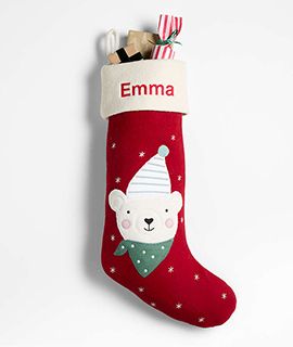 New! Festive Friends Felt Bear Christmas Stocking