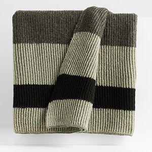 Ribbed Wool Throw Blanket