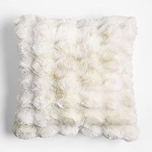 Textured Faux Fur Throw Pillow