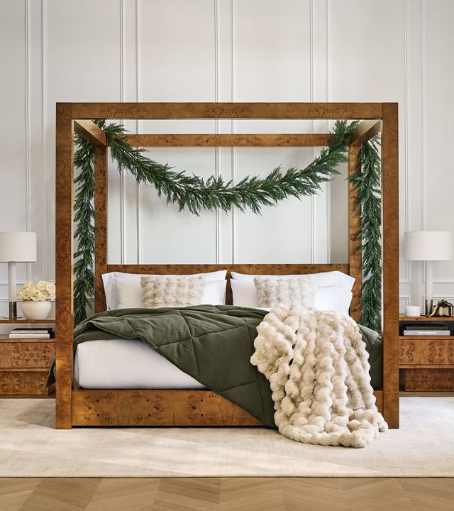 a bedroom that makes a festive statement