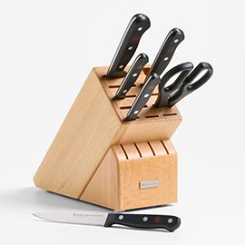 over $50 off WÜSTHOF Gourmet Black 7-Piece Knife Block Set‡