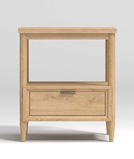 Finn White Wood 2- Drawer Nightstand