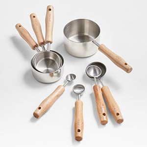 Beechwood & Stainless Steel Measuring Cups & Spoons