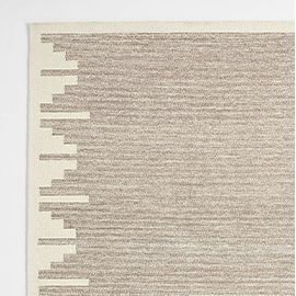 edge beige geometric wool rug