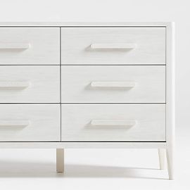 archie whitewashed 6-drawer dresser