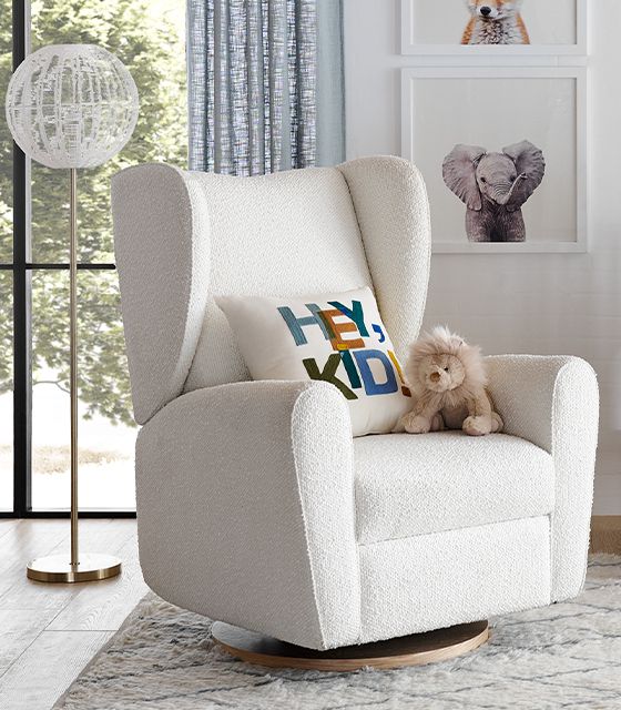 seesaw cream boucle power recliner