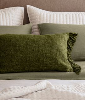 Casual Textured Fringe Throw Pillow