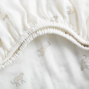 Supersoft Safari Friends Gauze Organic Cotton Crib Sheet