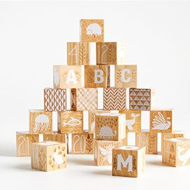 Etched Wooden Baby Blocks