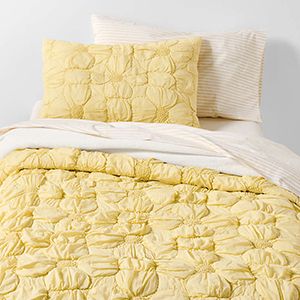 Flora Voile Straw Textured Quilt