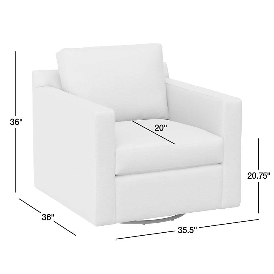 View Barrett II 35.5" Leather Track Arm Swivel Chair - image 4 of 11
