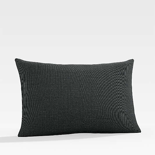 Sunbrella ® Canvas Coal Outdoor Lumbar Pillow