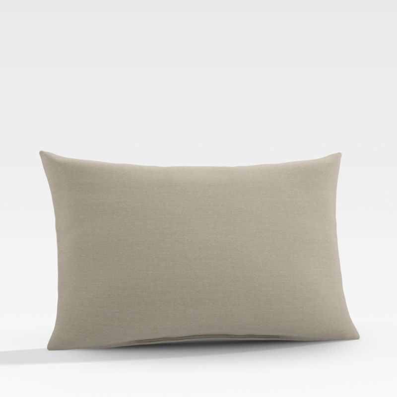 Sunbrella Canvas Stone Outdoor Lumbar Pillow + Reviews Crate & Barrel