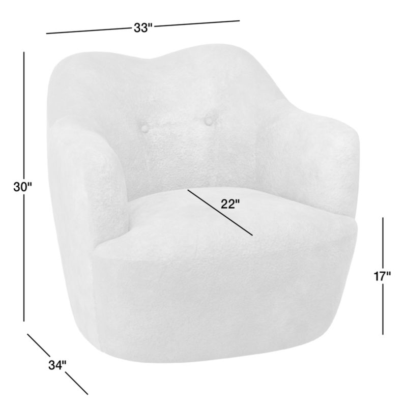 View Apero Shearling Swivel Accent Chair - image 3 of 7