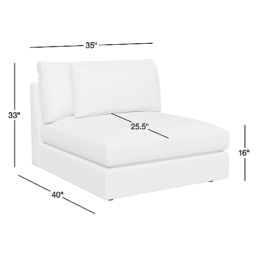 Monterey Modular Armless Chair Sectional Piece