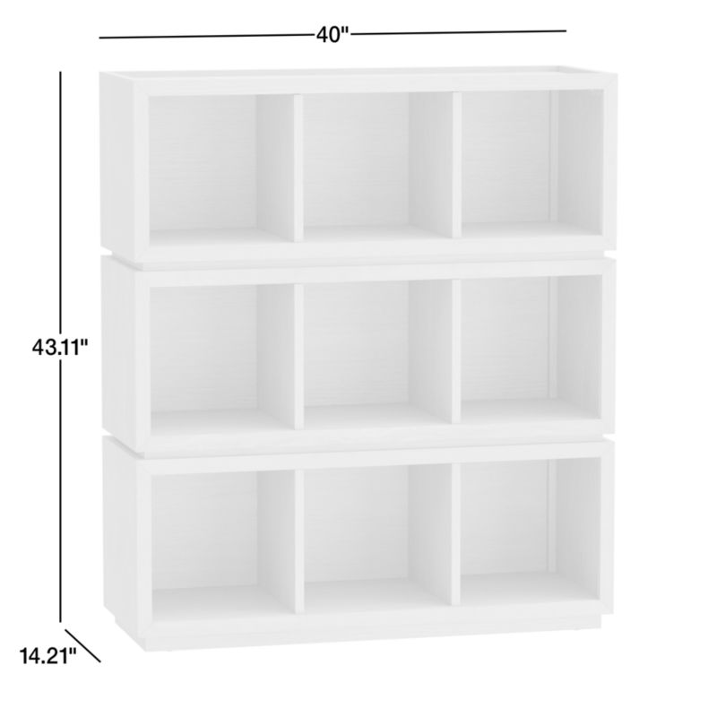 View Cade Set of 3 Sunwashed Wood Cube Stackable Bookcases - image 3 of 10