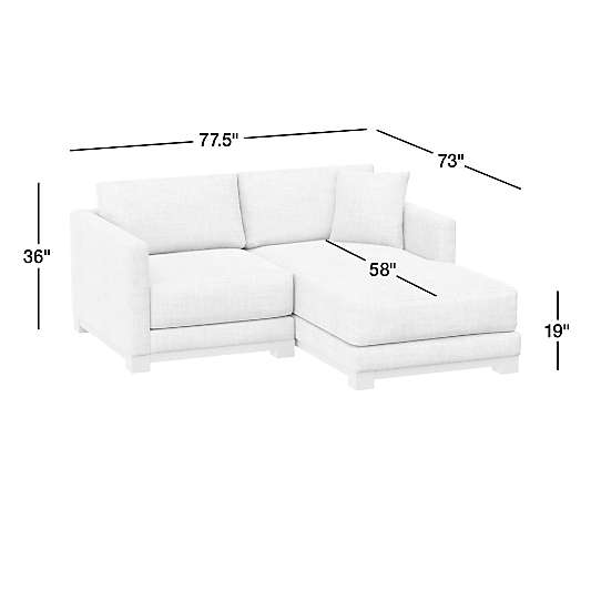 Gather Deep Wood Base Leather 2-Piece Chaise Sectional Sofa