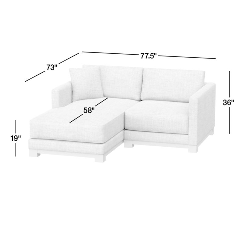 View Gather Deep Wood Base Leather 2-Piece Chaise Sectional Sofa - image 3 of 7