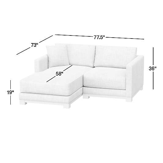 Gather Deep Wood Base 2-Piece Chaise Sectional Sofa