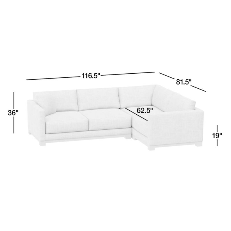 View Gather Deep Wood Base 3-Piece L-Shaped Sectional Sofa - image 2 of 14